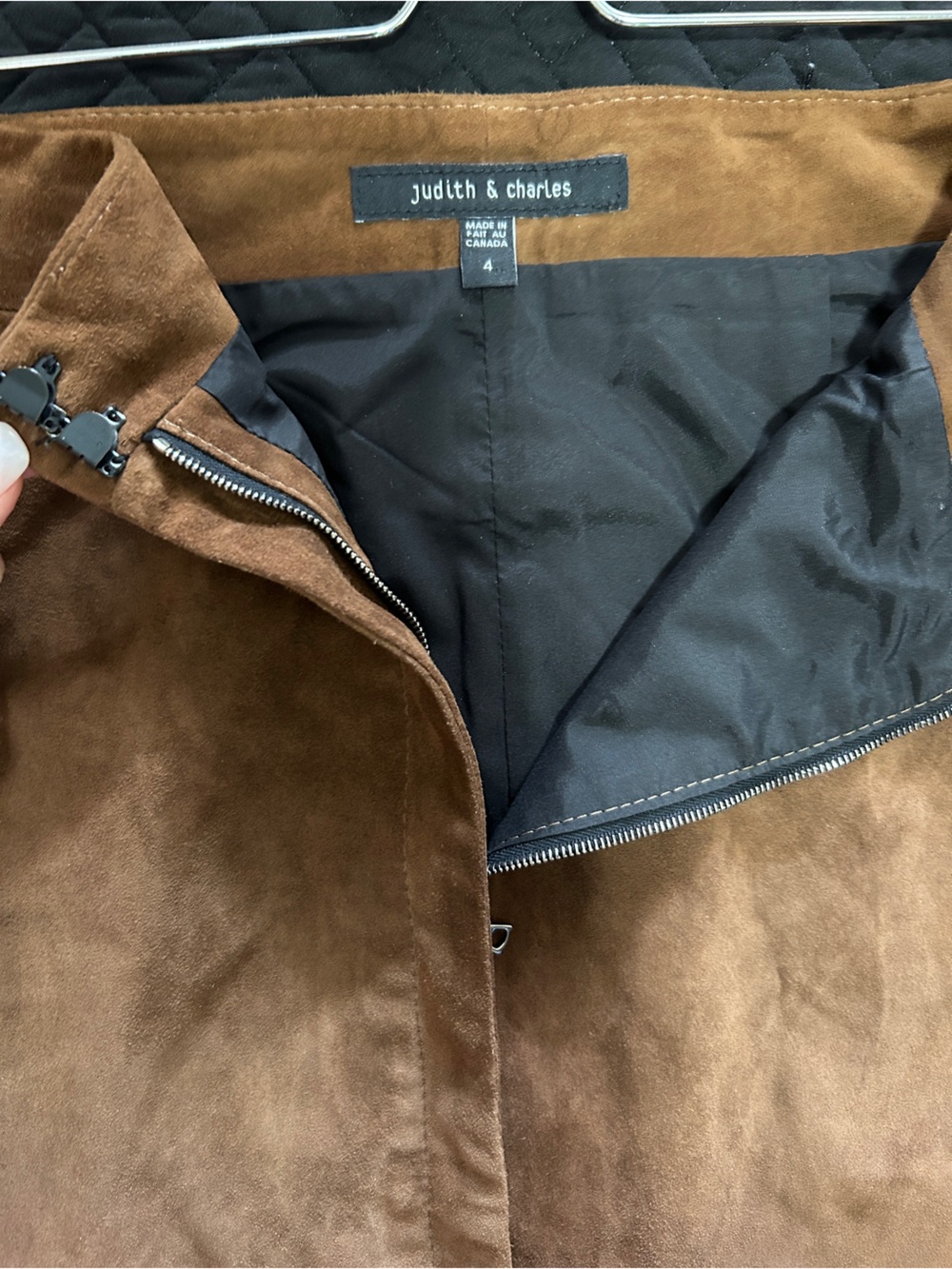 JUDITH & CHARLES 100% Genuine Suede Midi Skirt - Picture 4 of 9